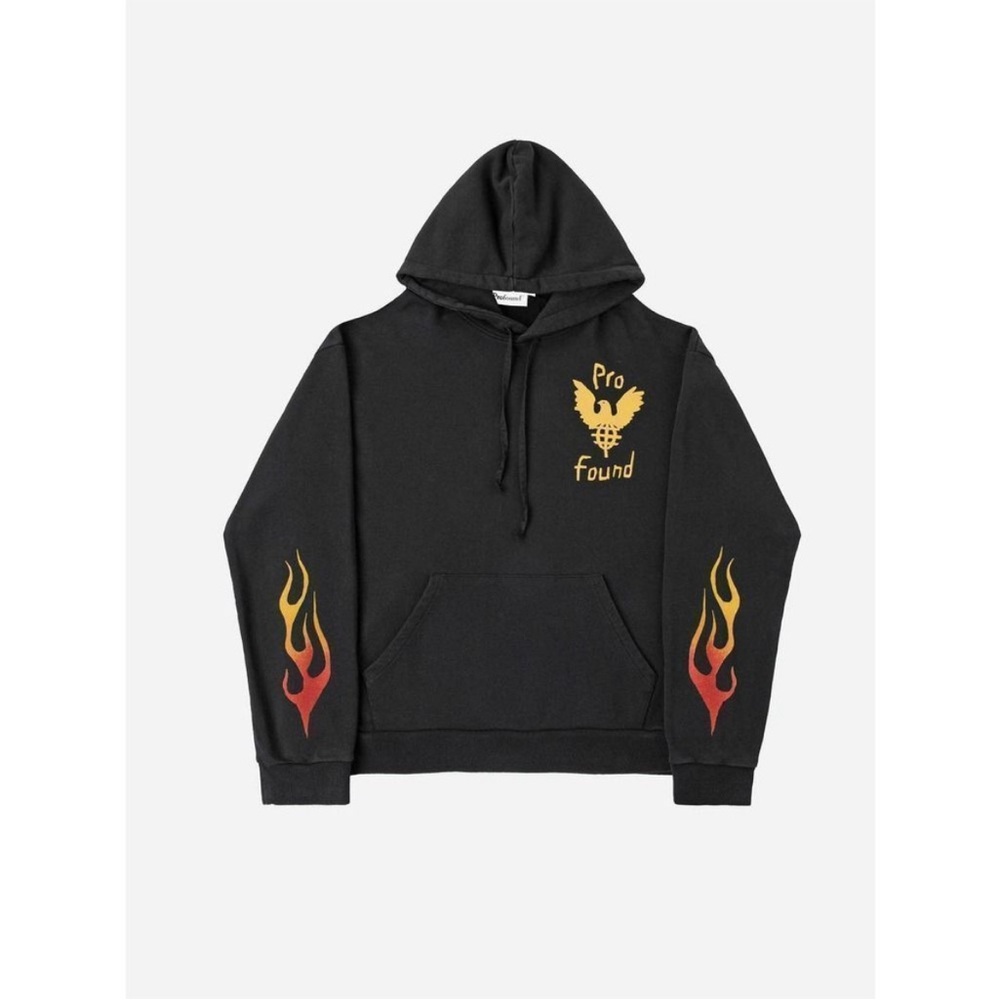 PROFOUND MEN'S EAGLE FLAME VINTAGE HOODIE IN BLACK XXL